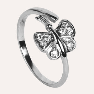 Aesthetically designed 925 sterling silver handmade adjustable ring. It is small, simple, delicate, elegant, light weight. Suitable for all occasions. Rhodium plating makes it less prone to tarnish. Completely hypoallergenic, allergy-free, nickel-free jewellery. Use as finger ring, above-knuckle ring, thumb band, stacking rings, stopper ring, mid finger ring or toe ring.  Ideal Christmas gift all age groups - teenage girls to mature ladies. Unique ring beautifully packaged in jewellery bag & box. 