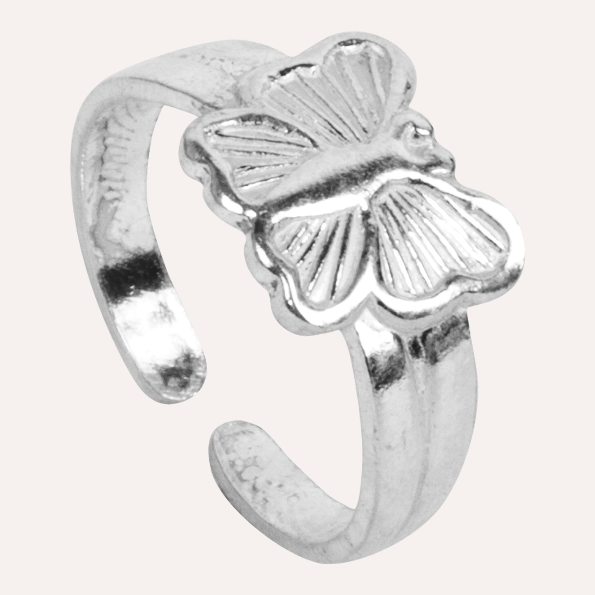 Aesthetically designed 925 sterling silver handmade adjustable ring. It is small, simple, delicate, elegant, light weight. Suitable for all occasions. Rhodium plating makes it less prone to tarnish. Completely hypoallergenic, allergy-free, nickel-free jewellery. Use as finger ring, above-knuckle ring, thumb band, stacking rings, stopper ring, mid finger ring or toe ring.  Ideal Christmas gift all age groups - teenage girls to mature ladies. Unique ring beautifully packaged in jewellery bag & box. 