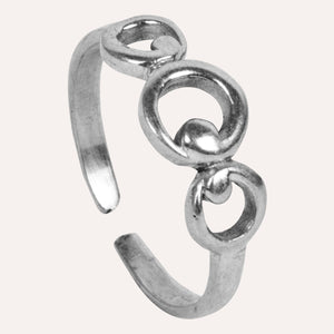 Aesthetically designed 925 sterling silver handmade adjustable ring. It is small, simple, delicate, elegant, light weight. Suitable for all occasions. Rhodium plating makes it less prone to tarnish. Completely hypoallergenic, allergy-free, nickel-free jewellery. Use as finger ring, above-knuckle ring, thumb band, stacking rings, stopper ring, mid finger ring or toe ring.  Ideal Christmas gift all age groups - teenage girls to mature ladies. Unique ring beautifully packaged in jewellery bag & box. 