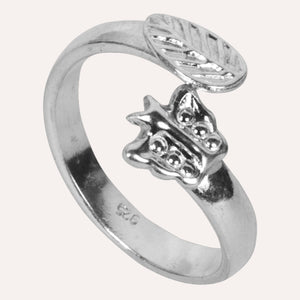 Aesthetically designed 925 sterling silver handmade adjustable ring. It is small, simple, delicate, elegant, light weight. Suitable for all occasions. Rhodium plating makes it less prone to tarnish. Completely hypoallergenic, allergy-free, nickel-free jewellery. Use as finger ring, above-knuckle ring, thumb band, stacking rings, stopper ring, mid finger ring or toe ring.  Ideal Christmas gift all age groups - teenage girls to mature ladies. Unique ring beautifully packaged in jewellery bag & box. 