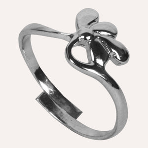 Aesthetically designed 925 sterling silver handmade adjustable ring. It is small, simple, delicate, elegant, light weight. Suitable for all occasions. Rhodium plating makes it less prone to tarnish. Completely hypoallergenic, allergy-free, nickel-free jewellery. Use as finger ring, above-knuckle ring, thumb band, stacking rings, stopper ring, mid finger ring or toe ring.  Ideal Christmas gift all age groups - teenage girls to mature ladies. Unique ring beautifully packaged in jewellery bag & box. 