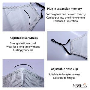 Image of Mnshaa Face mask with details about the masks. High quality triple layer, cotton fabric, soft, skin-friendly, washable, reusable, comfortable face mask.Protects from pollen, fog, haze, vehicle exhaust, passive smoking and sunburns causing UV rays. A perfect birthday, Christmas, Easter or holidays gift.